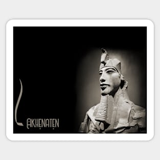 pharaoh Akhenaten, vintage art photo Black and white (rectangular)) Sticker